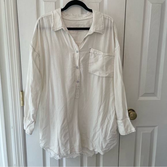 Free People We The Free Smock Oxford Shirt Tunic Dress - Picture 8 of 13